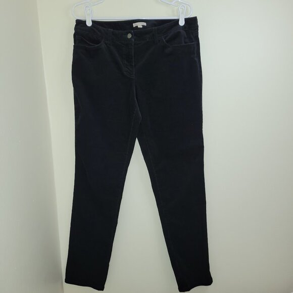 Eileen Fisher Cotton Stretch Corduroy Straight Pant Black Women's Size 12 - Picture 2 of 10